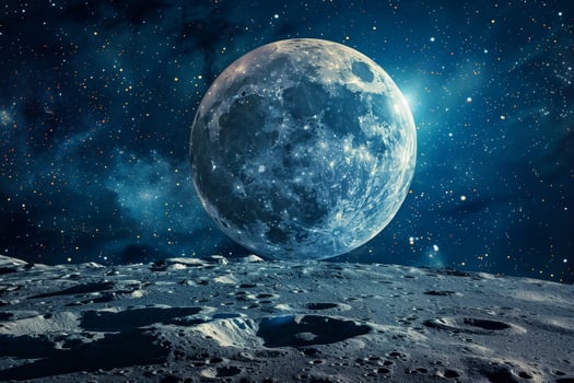 The moon is seen in this image photo