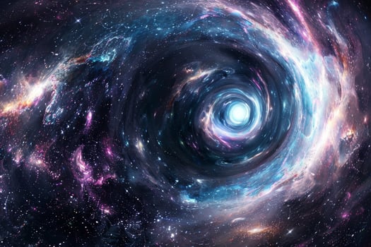 A spiral galaxy in space with stars photo