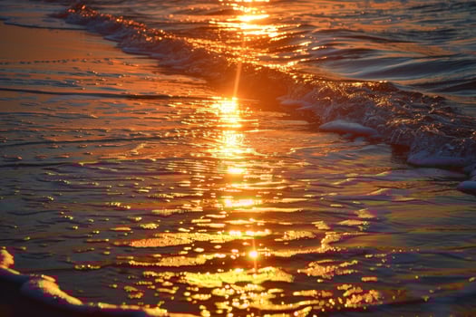 A sunset on the ocean photo
