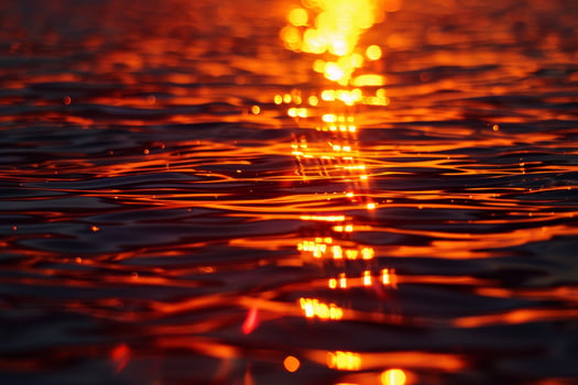 Sunset over water with reflections photo