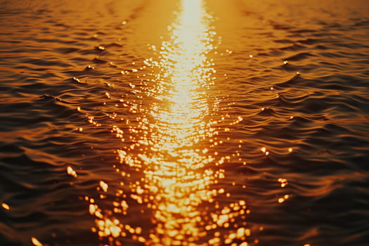 Sunset over water with reflection photo