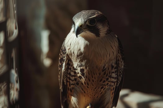 A bird of prey perched on a branch photo