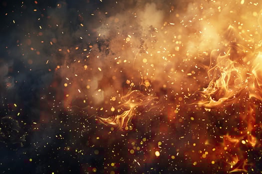 Fire and smoke on a black background photo
