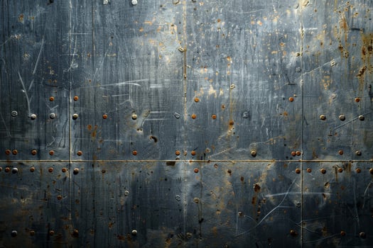 A rusty metal wall with rivets and rivets photo