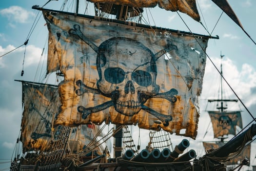 Pirates of the caribbean - skull and crossbones flag photo