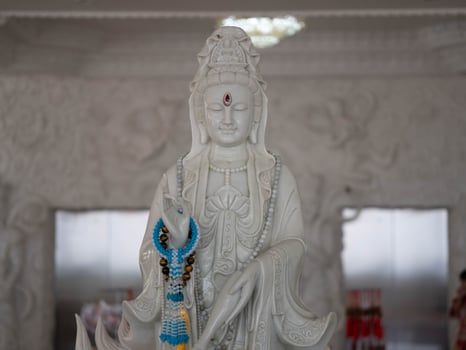 Guan Yin Buddha Statue. Statue of buddha Bodhisattva GuanYin or Kuan Yin in a buddhist pagoda temple. photo