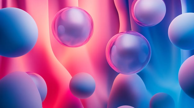 A colorful image of many small spheres in various colors photo