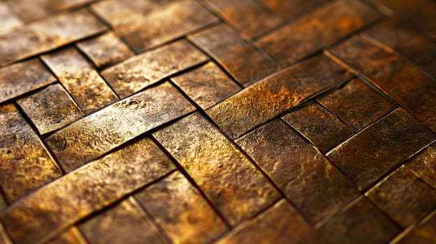 A pattern of gold bricks on a floor photo