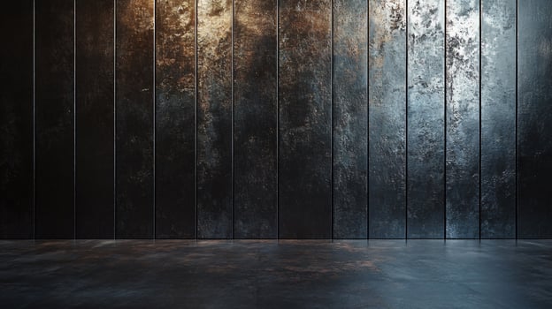 A black wall with a shiny, reflective surface photo