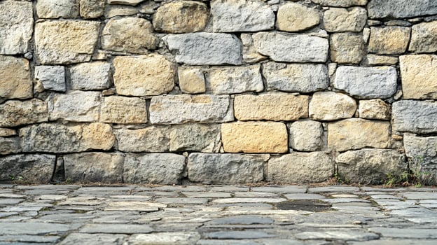 A wall made of stone with a large gap between the stones photo