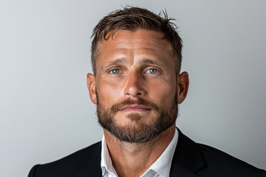 Confident businessman portrait against a white background photo