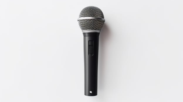 professional microphone on white background photo
