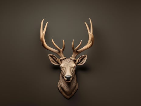Majestic deer head mounted on wall photo