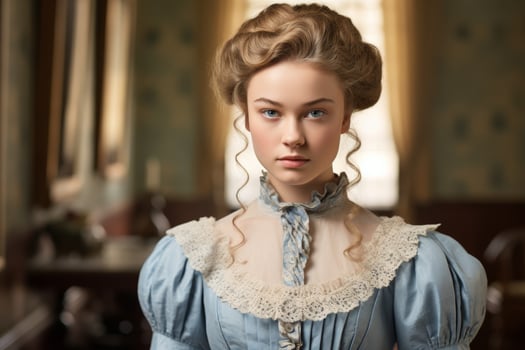 Portrait of a young woman in a historical dress photo
