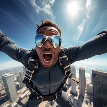 Adrenaline fueled skydiving adventure over the city photo