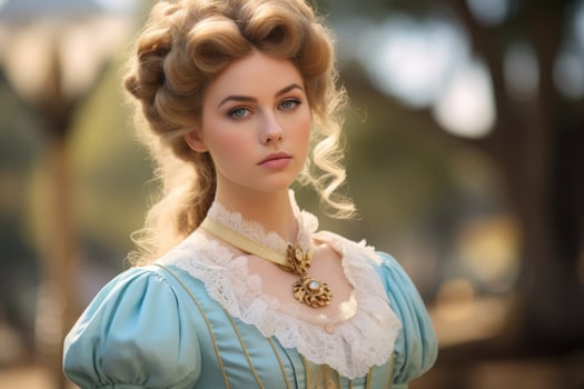 elegant woman in historical costume photo