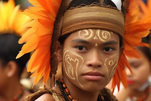 Vibrant indigenous tribal portrait photo