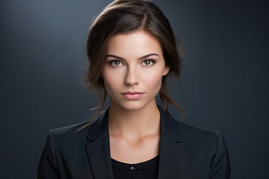 Confident business woman in black suit photo