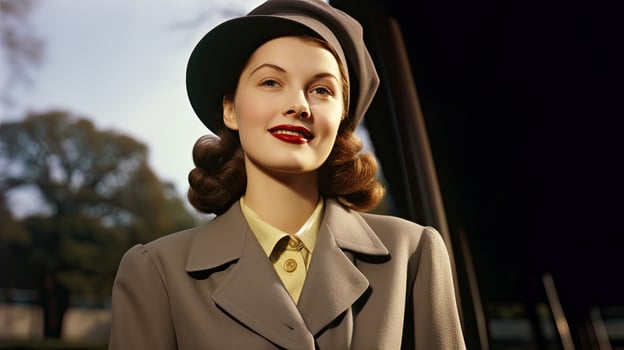 Elegant woman in vintage style clothing photo