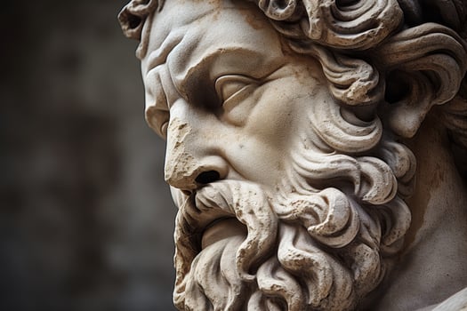 Intricate stone carving with swirling patterns photo