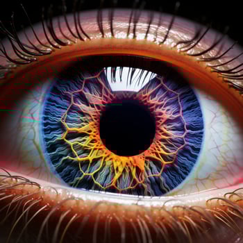 Detailed macro shot of a human eye photo