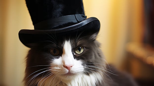 cat wearing a top hat photo