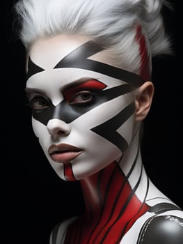 dramatic futuristic makeup portrait photo