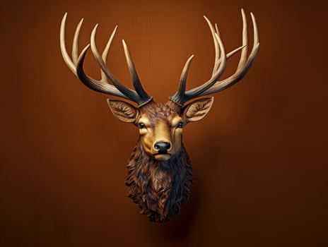 majestic deer head with large antlers photo
