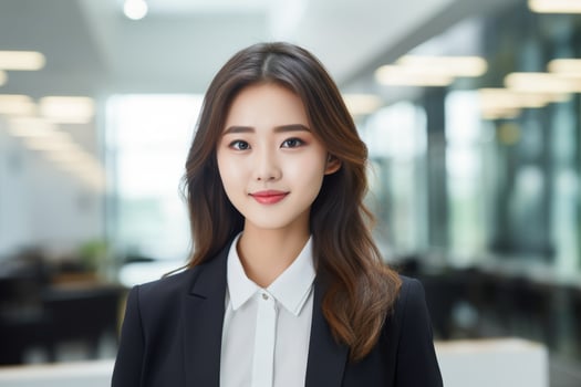 Confident young asian woman in business attire photo