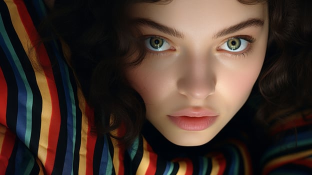 Captivating portrait of a young woman with striking eyes photo