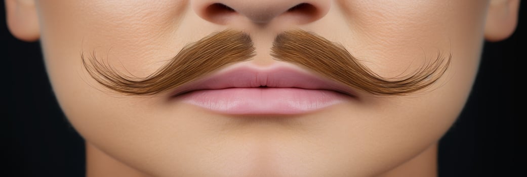 close up of a mans mustache photo