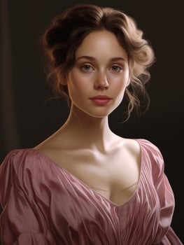 Elegant woman in pink dress photo