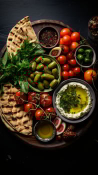 Assortment of Mediterranean appetizers and ingredients photo