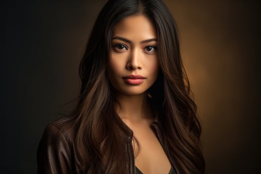 Captivating portrait of a beautiful asian woman photo