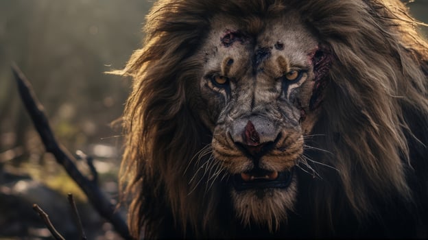Majestic lion in the wild photo