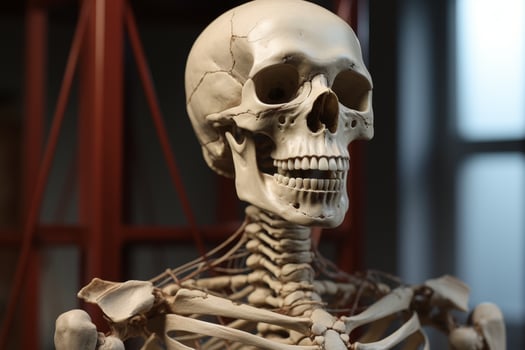 Anatomical model of a human skeleton photo