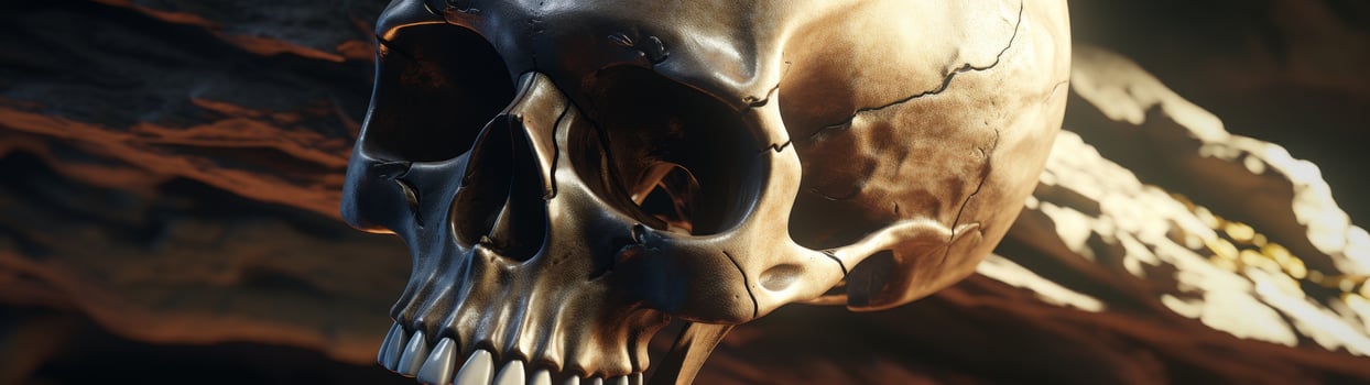 Detailed close up of a menacing skull photo