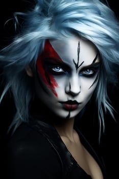 Dramatic gothic makeup and hairstyle photo