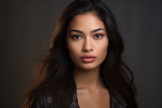 Confident young woman with dark hair photo