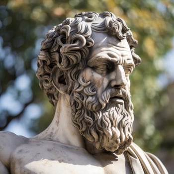 Detailed sculpture of an ancient greek or roman figure photo