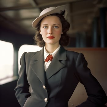 Elegant woman in vintage fashion photo