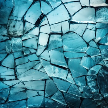 abstract shattered glass texture in blue tones photo