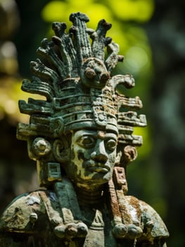 Ancient Mayan stone carving photo