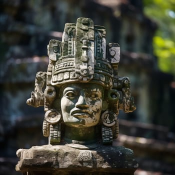 ancient mayan stone carving photo