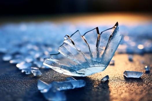 Shattered ice crystals on a beach photo