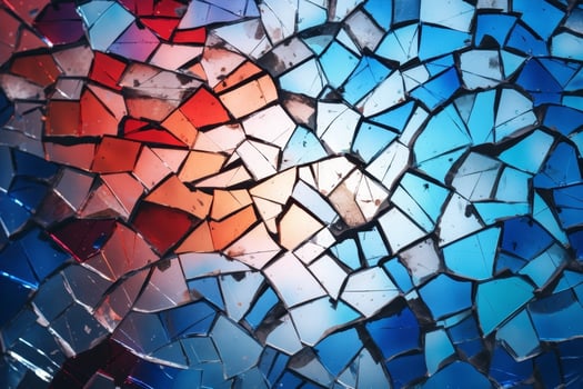 Colorful broken glass mosaic pattern photo