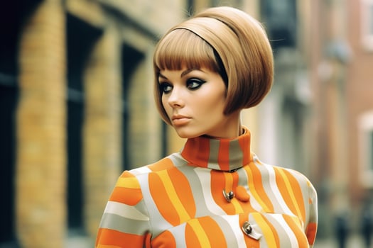 Retro fashion portrait of a woman with a stylish hairdo photo