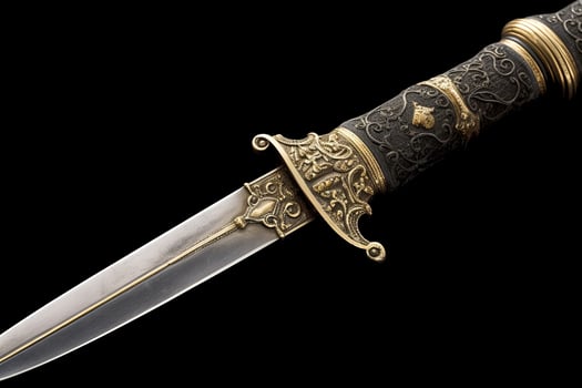 Ornate dagger with intricate gold and silver detailing photo