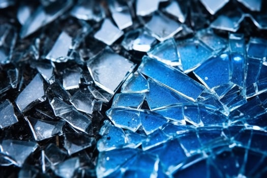Shattered glass texture with blue tint photo