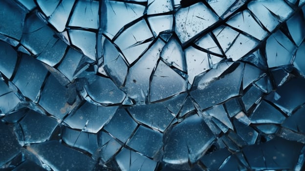 Shattered glass texture in blue tones photo